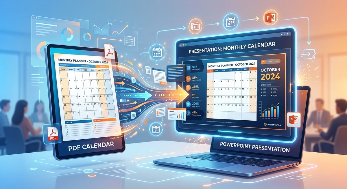 How to Present a PDF Calendar Template as a PowerPoint Slide